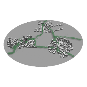 High presence of green corridors